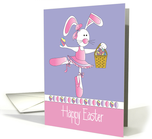 Easter for sweet Girl, Ballerina Bunny with Easter Egg Basket card