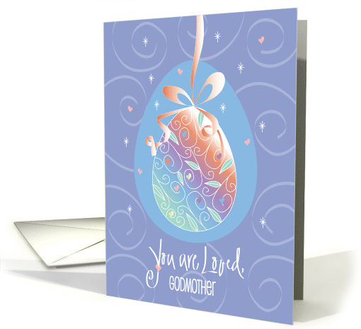 Hand Lettered Easter Godmother You are Loved Decorated Easter Egg card