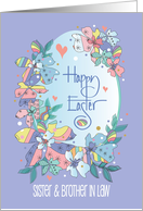 Hand Lettered Easter for Sister and Brother in Law Floral Easter Egg card