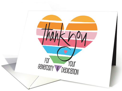 Hand Lettered Rainbow Striped Heart Thank You to... (1516342)