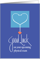 Good Luck on Physical Exam, Stethoscope with Pink Heart card