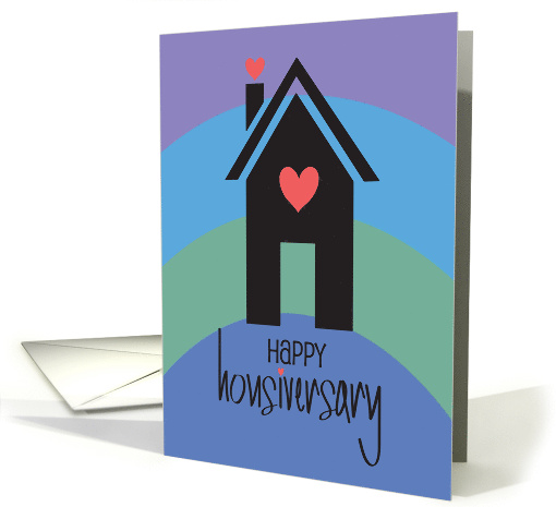 Hand Lettered Happy Housiversary Anniversary of Purchase of Home card