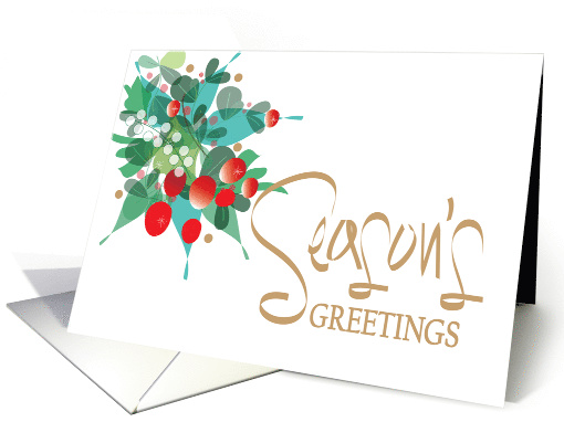 Hand Lettered Christmas Season's Greetings Holly and... (1530654)