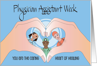 Hand Lettered Physician Assistant Week 2024 Heart Hands with Doctors card