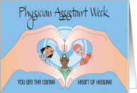 Hand Lettered Physician Assistant Week 2025 Heart Hands with Doctors card