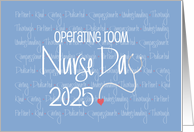Hand Lettered Operating Room Nurse Day 2025 Stethoscope and Heart card
