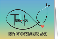 Hand Lettered Perioperative Nurse Week Stethoscope and Hearts card