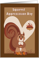 Squirrel Appreciation Day, Bushy Tailed Squirrel with Acorns card