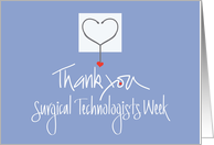 Hand Lettered Surgical Technologists Week 2024 Stethoscope and Heart card