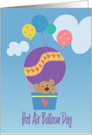 Hot Air Balloon Day, with Bear Floating away in Hot Air Balloon card