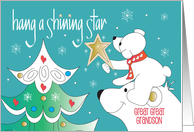 Christmas for Great Great Grandson Hang a Shining Star Polar Bears card