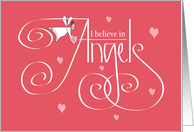 Valentine for Caregiver, I Believe in Angels, Flying Angel & Hearts card