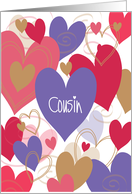 Hand Lettered Valentine for Cousin Bright Heart Collage with Swirls card