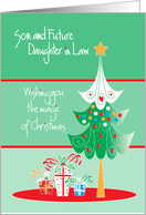 Christmas for Son & Future Daughter in Law, Decorated Magic Tree card