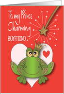 Valentine’s Day for Boyfriend with Prince Frog and Golden Crown card