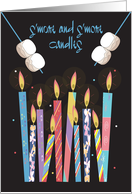 Hand Lettered S’More Candles Every Year with Candles and Marshmallows card