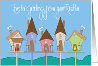 Easter from Realtor, Birdhouse Neighborhood Birds, Tulips & Eggs card