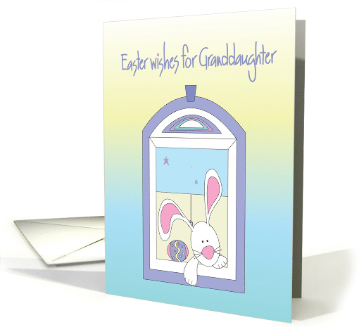 Easter for Granddaughter away at College, Bunny & Egg in Window card