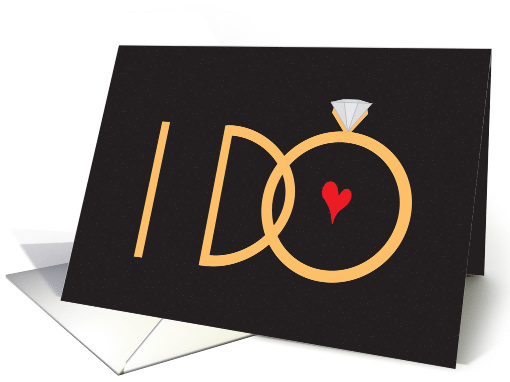 Hand Lettered Proposal and Marry Me, with I DO Wedding Rings card
