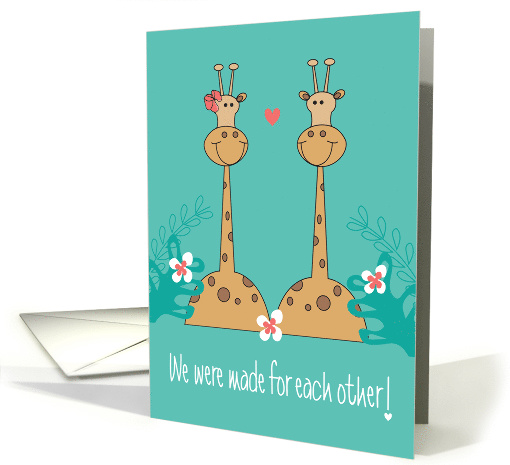 Hand Lettered Made for Each Other, Two Giraffes &... (1560836)