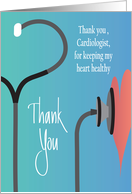 Hand Lettered Thank You to Cardiologist, with Stethoscope & Heart card