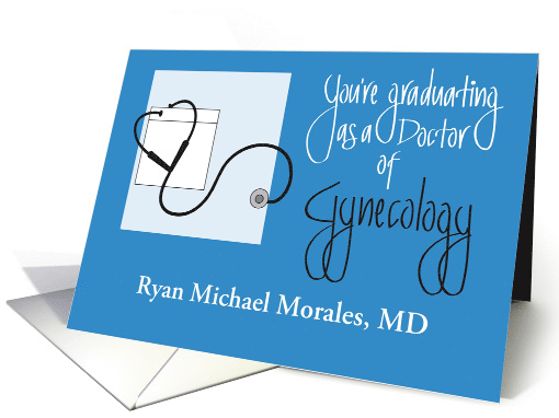 Graduation for Doctor of Gynecology with Custom Name card (1569014)