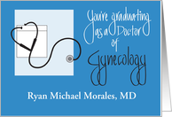 Graduation for Doctor of Gynecology with Custom Name card