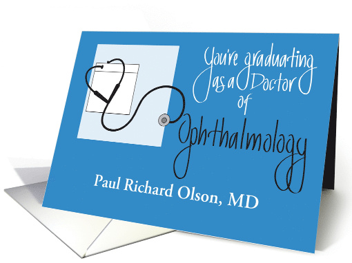 Graduation for Doctor of Ophthalmology with Custom Name card (1569016)