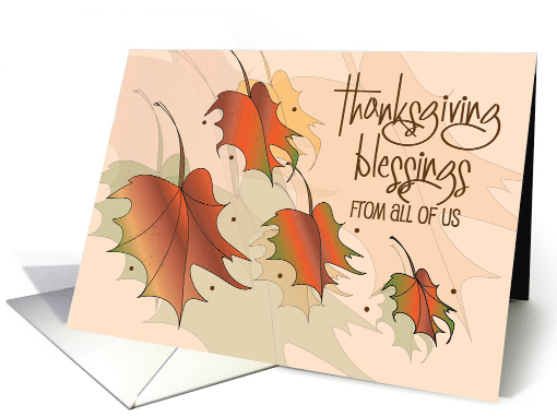 Hand Lettered Thanksgiving From All of Us with Colorful... (1569900)