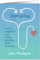 Graduation Chief Residency Family Medicine with Custom Name card