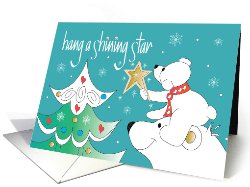 Hand Lettered Christmas Hang a Shining Star with White... (1571876)