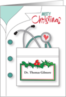 Hand Lettered Christmas Joy to Outstanding Doctor, Wishing you Joy card