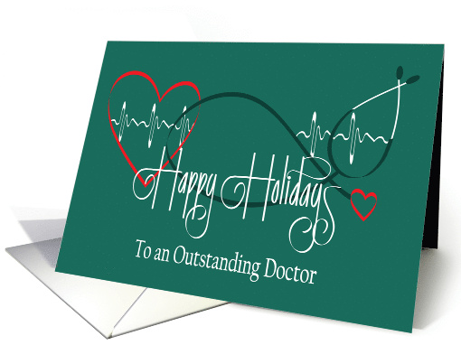 Hand Lettered Christmas for Doctor Stethoscope Heartbeat... (1572562)