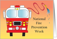 National Fire Prevention Week, Fire Truck, Fire Hose & Water Spray card