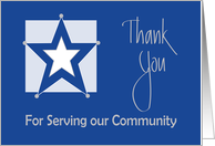 Hand Lettered Thank You for Serving our Community, with Star card
