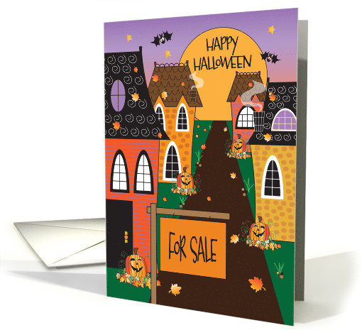 Halloween from Realtor, Fall Cottages with For Sale Sign... (1583428)