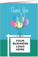 Thank you from realtor, custom realtor sign with colorful balloons card