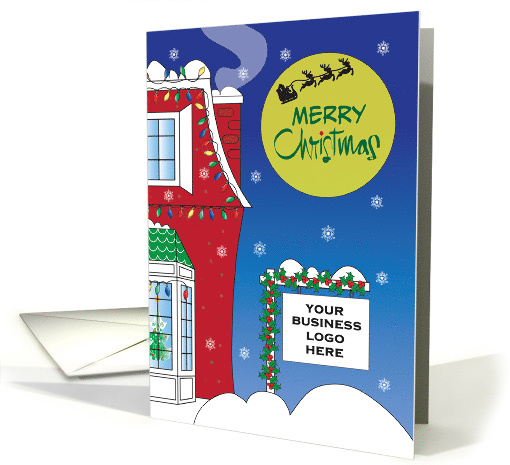 Christmas from realtor, Decorated House with Custom Realtor Sign card