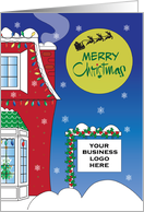 Christmas from realtor, Decorated House with Custom Realtor Sign card
