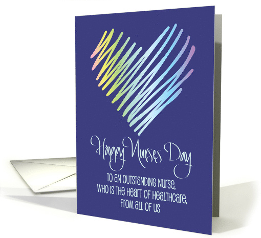 Hand Lettered Nurses Day 2025 Colorful Brush Heart from All of Us card