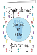 Retirement for Podiatrist, Colorful Footprints One Step at a Time card