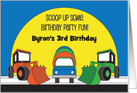 Construction Birthday Party Invitations with Custom Name and Age card