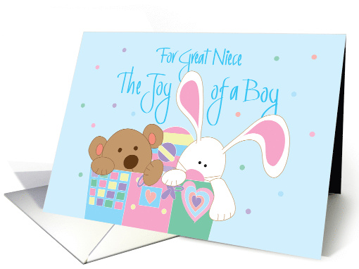 New Baby Boy Congratulations for Great Neice, The Joy of a Boy card
