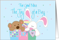 New Baby Boy Congratulations for Great Neice, The Joy of a Boy card