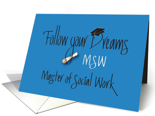 Graduation Congratulations for Master of Social Work card (1614232)