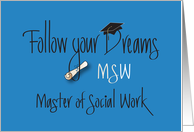 Graduation Congratulations for Master of Social Work card