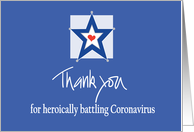 Thank you to Police Officer Being Coronavirus Hero with Star and Heart card