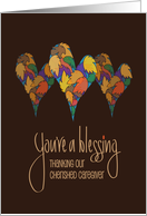 Thanksgiving Caregiver, You’re a Blessing Trio of Leaf-Filled Hearts card