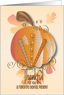 Thanksgiving from Dentist to Dental Patient Pumpkin and Toothbrushes card