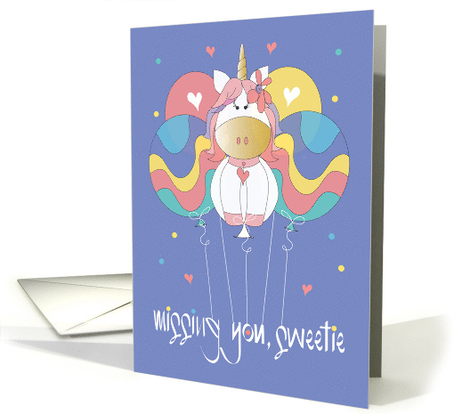 Hand Lettered Missing You for Kids with Balloon-icorn and... (1634666)